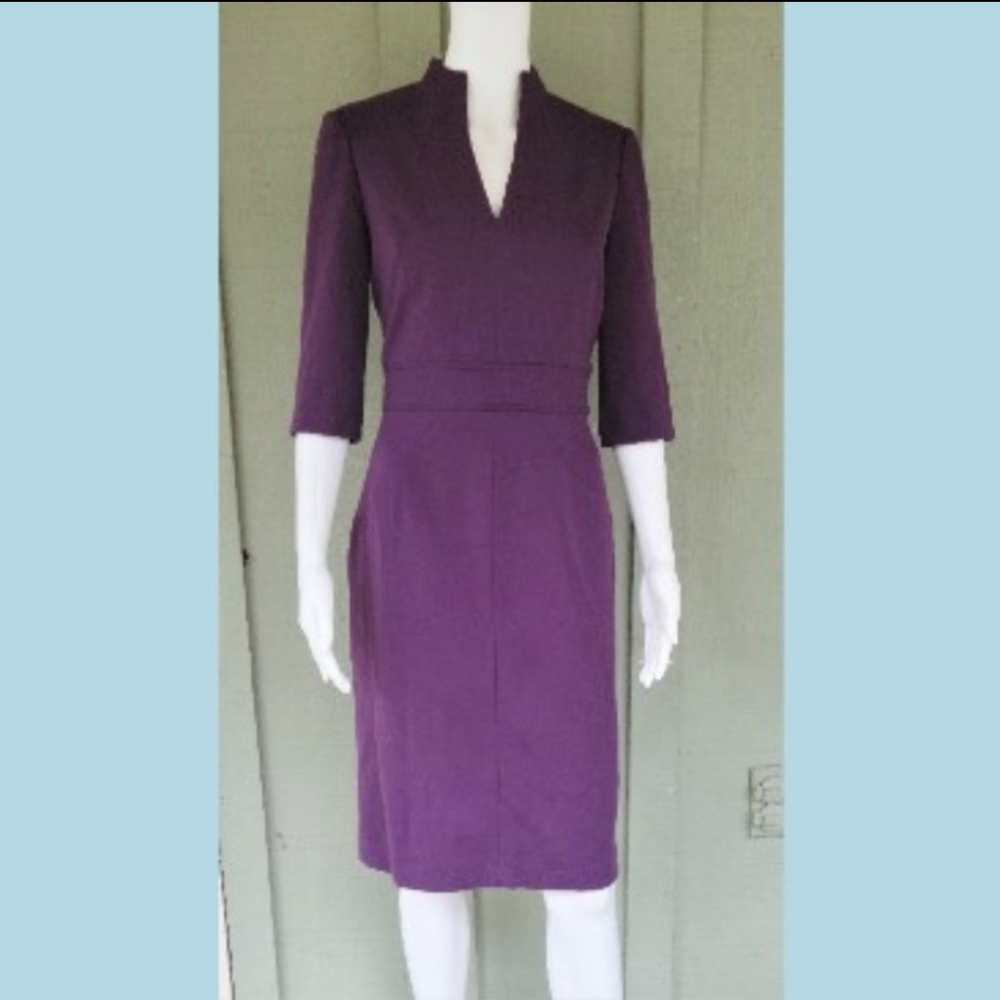 ADRIANNA PAPELL Eggplant Sheath Dress 6